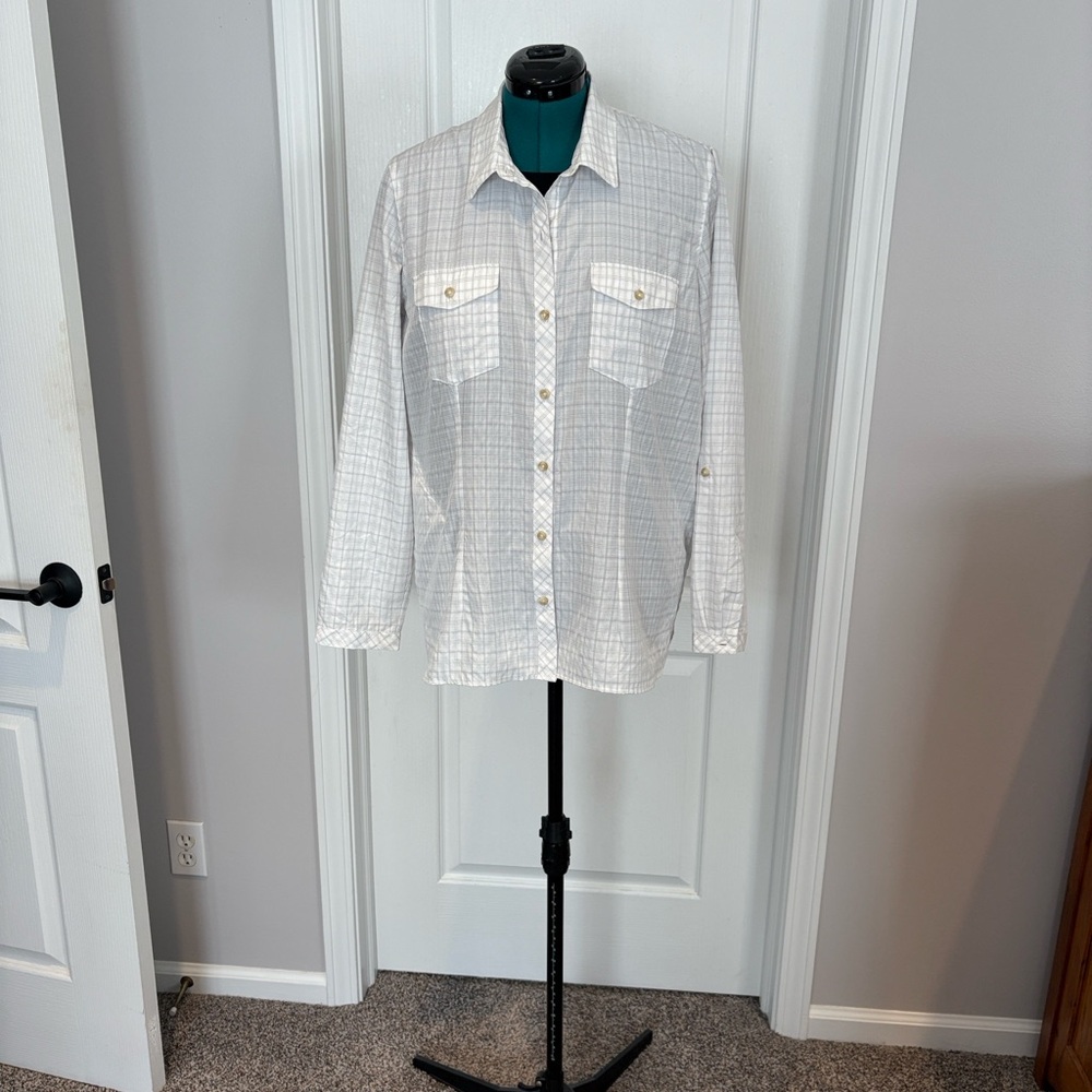 Eddie Bauer Womens White Travex long sleeved shirt